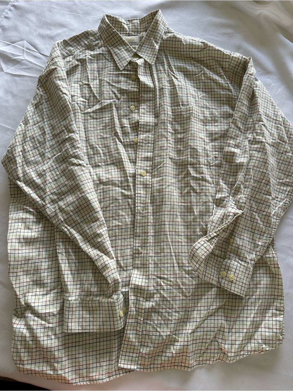 Classic Men's Green Plaid Dress Shirt